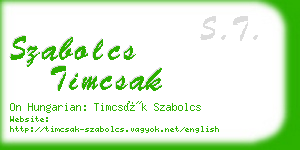 szabolcs timcsak business card